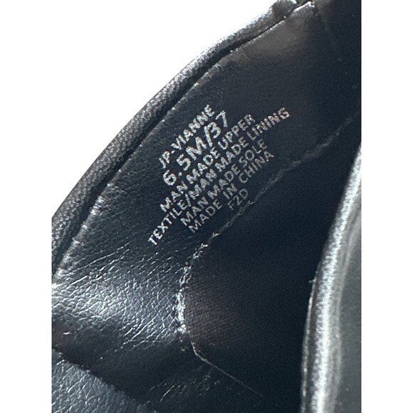 Jessica Simpson Vianne Black Slouchy Boots Faux Leather Kitten Heel Ankle 6.5 - Picture 7 of 7